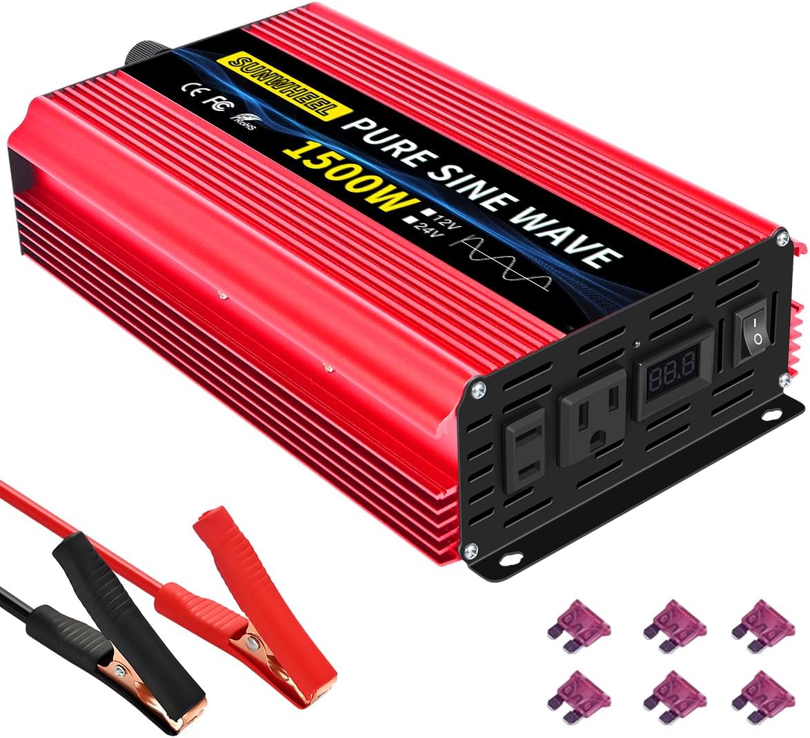 SUNWHEEL 3000 Watt Pure Sine Wave Power Inverter DC 24V to
