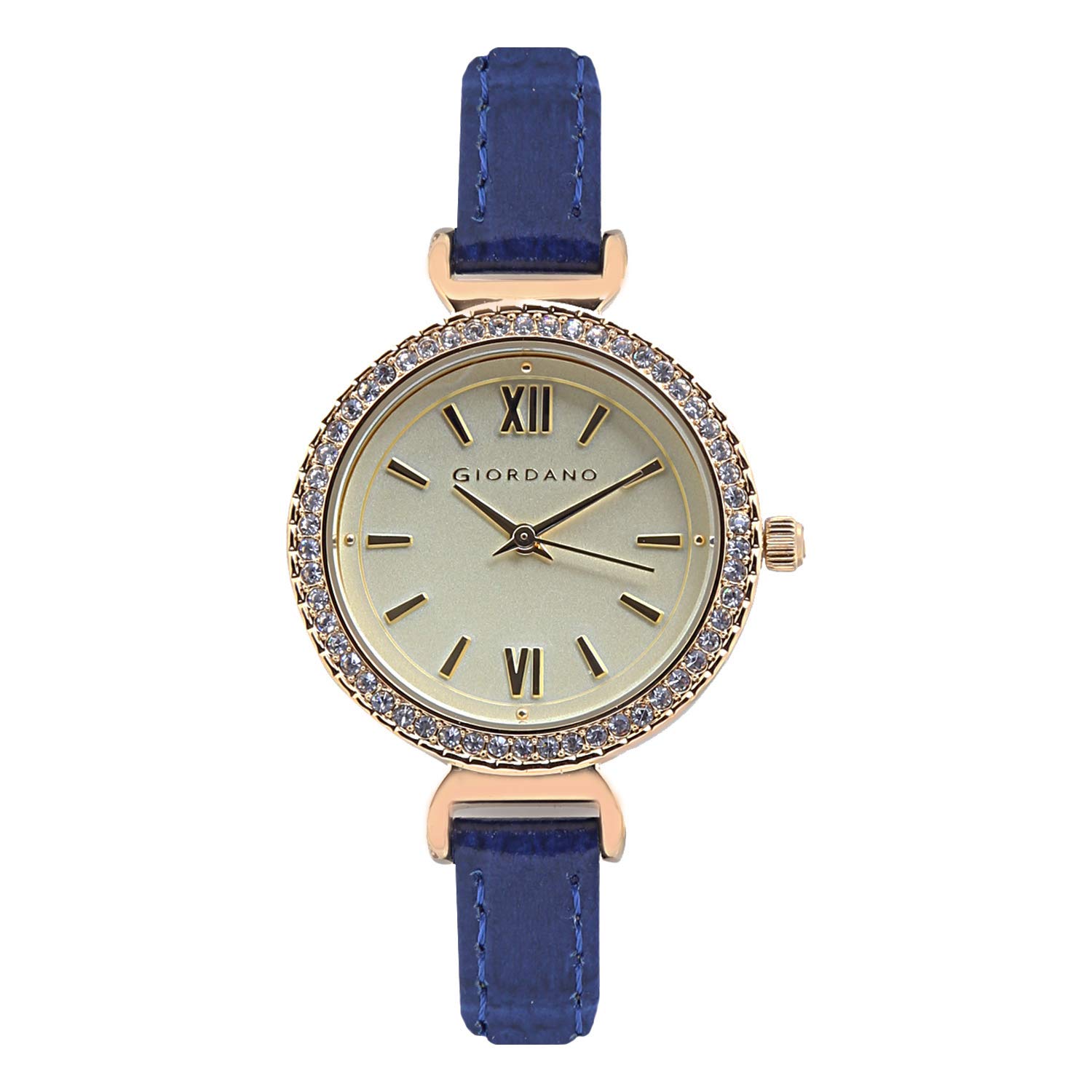 Giordano Analogue Stylish Watch for Women Water Resistant Fashion Watch Crystal Studded Dial with Leather Belt | 3 Hand Mechanism Wrist Watch for Girls & Ladies to Compliment Your Look/Ideal Gift for Female - A2080 (B07GR95XW4) Amazon Price History, Amazon Price Tracker