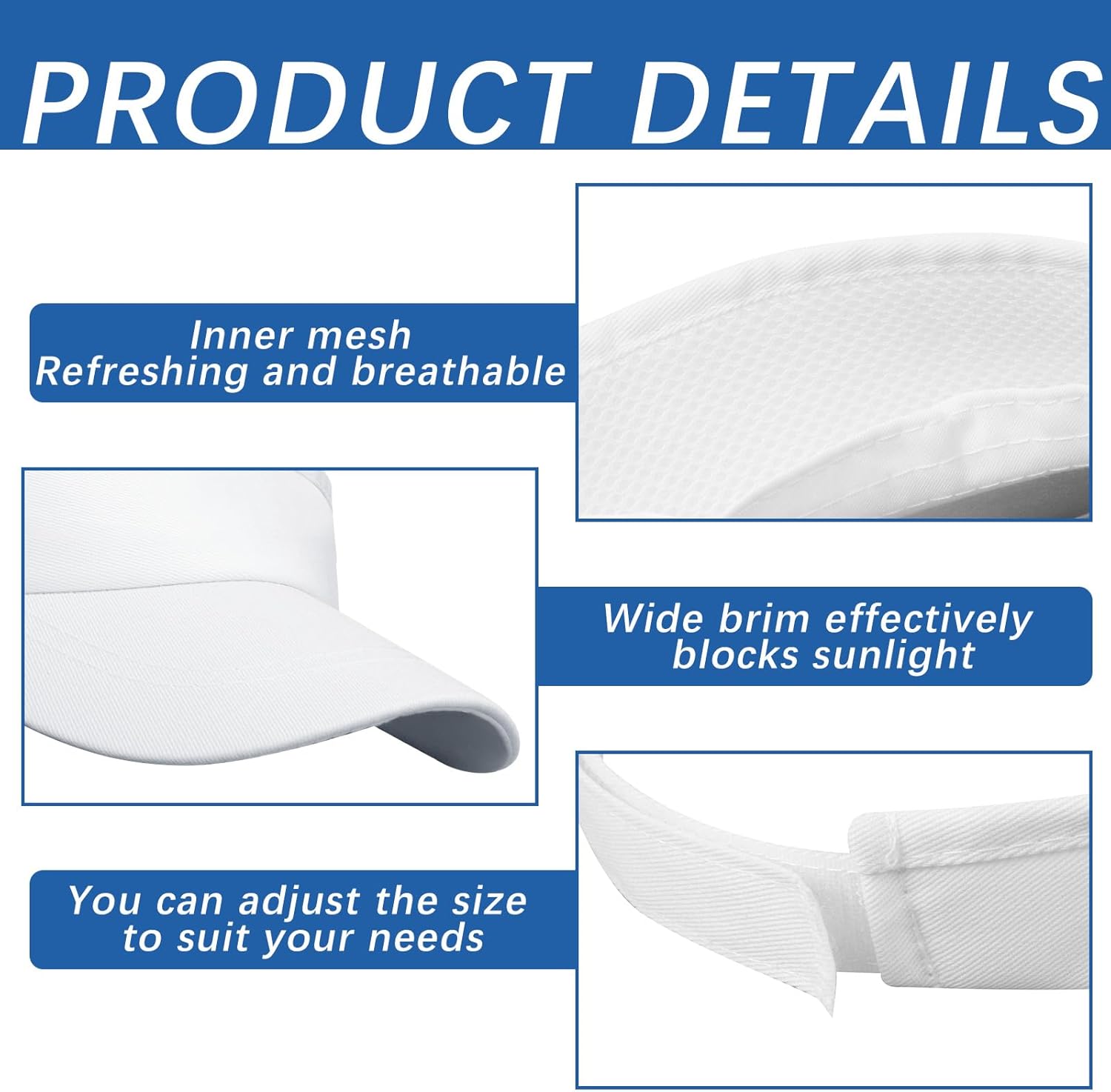 Adjustable Sport Sun Visor Hats Bulk Solid Color Blank Golf Cap Anti Ultraviolet for Beach Tennis Baseball - Image 3