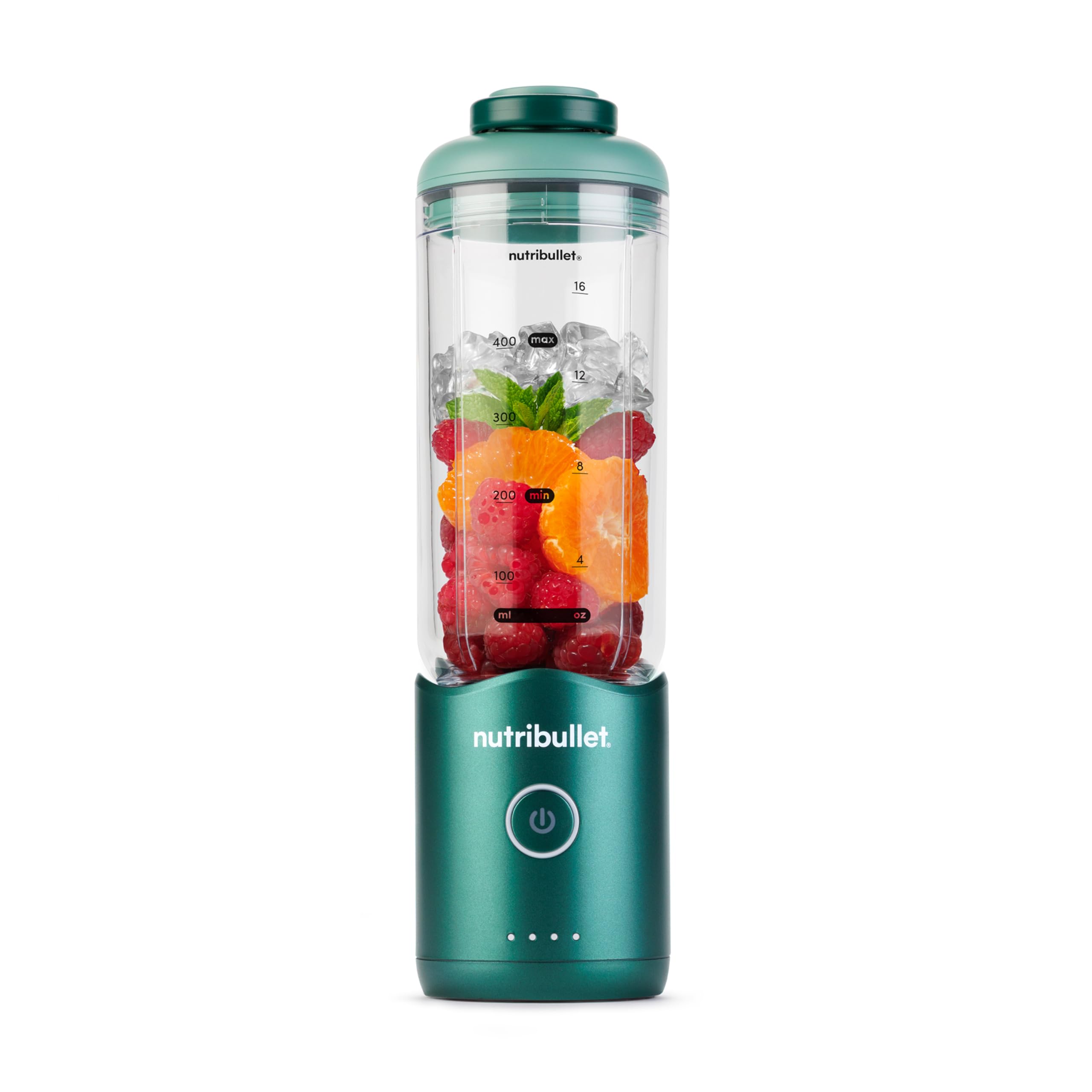 nutribullet Flex 590ml - Blender Portable pour Smoothies avec Couvercle à Bec, Mixeur Hachoir, Broie Glace et Fruits Surgelés, USB-​C, Tasse sans BPA, Facile à Nettoyer, Vert Forêt (NBP013GR)