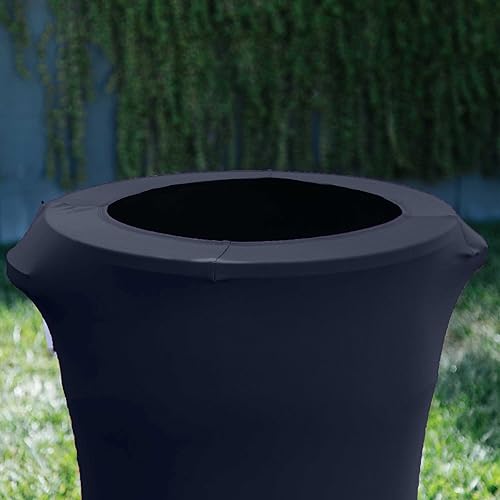 Miniatura 2 de LA Linen Funda elástica de elastano ajustable para bote de basura de 55 galones sobre ruedas, cubierta de contenedor de residuos, decoración de