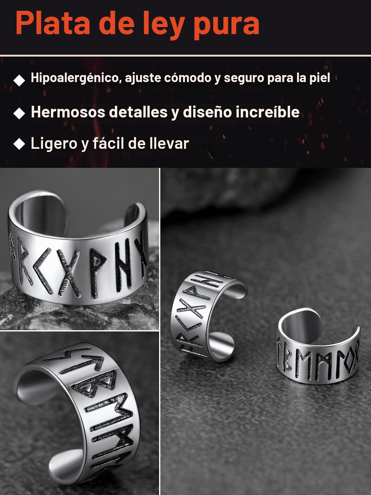 FaithHeart Pendientes Vikingos Runas Plata de Ley 925 Hombres Aretes Redondos Hipoalergénicos de Orejas Joyería Religiosa de Protección de Familias Parejas
