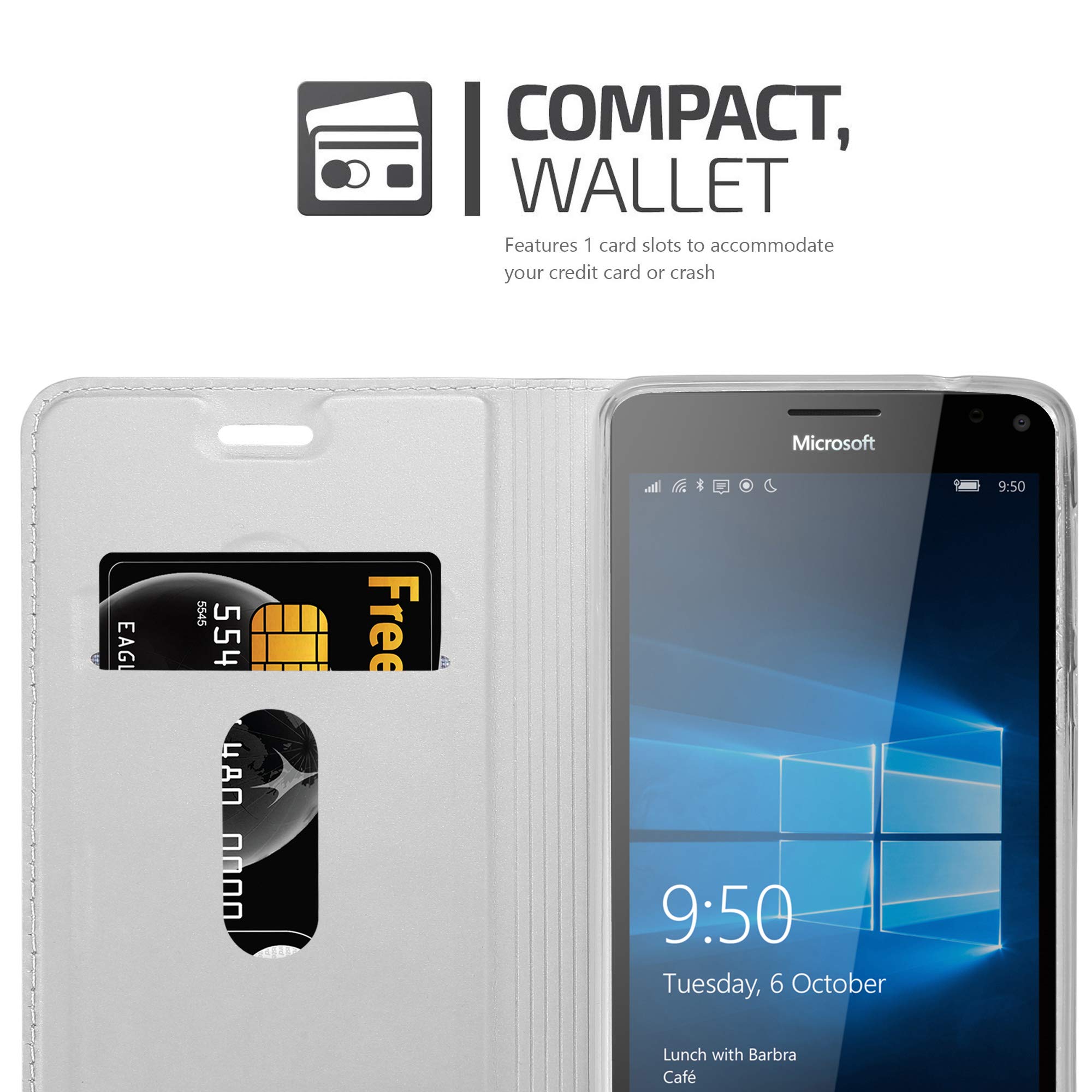 Cadorabo Custodia Libro per Nokia Lumia 640 in CLASSY NERO