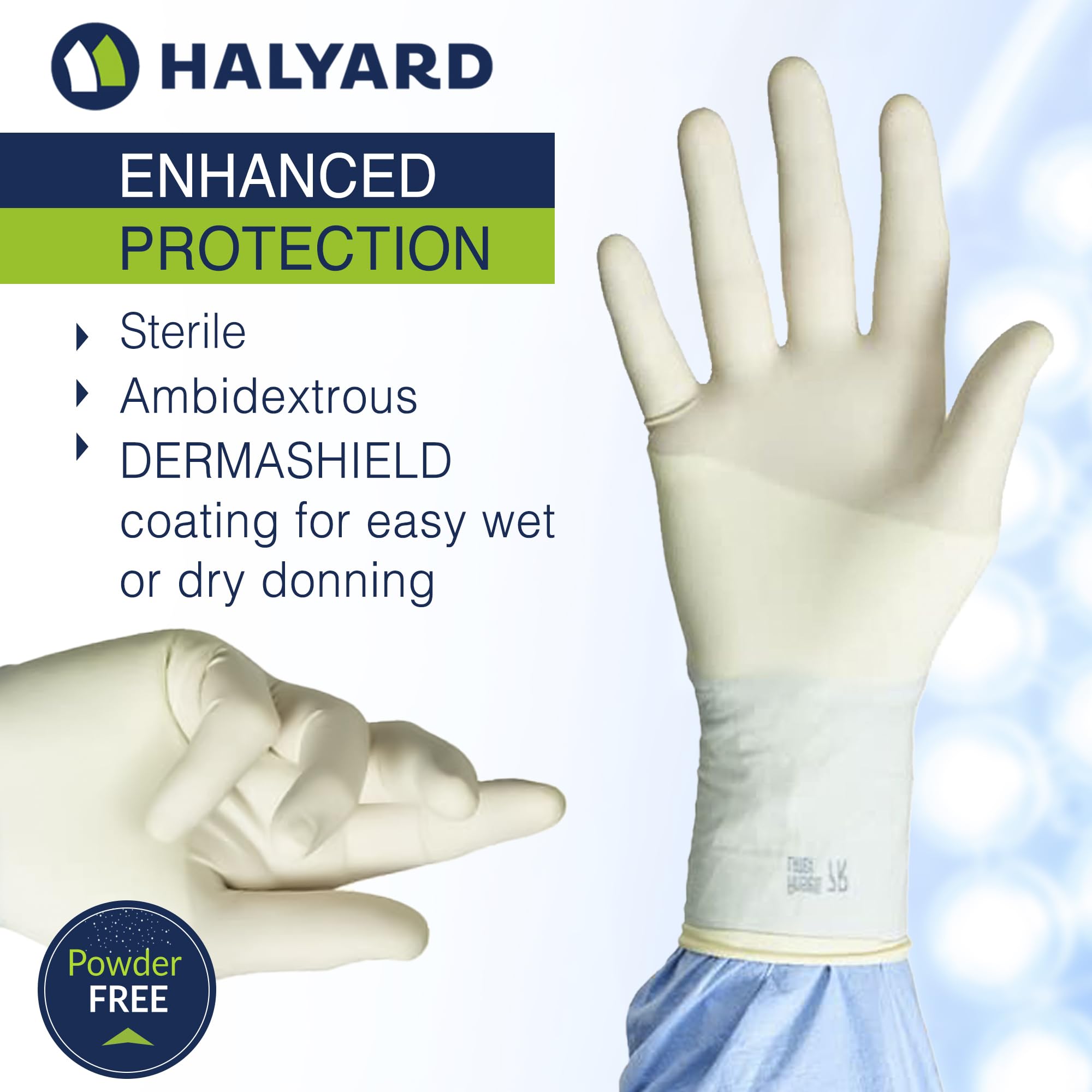 HALYARD MediChoice SGL85075 - Guanti in neoprene sintetico, spessore 5,9 mm, senza polvere, sterili, misura 7,5 medium, crema, confezione da 50 paia