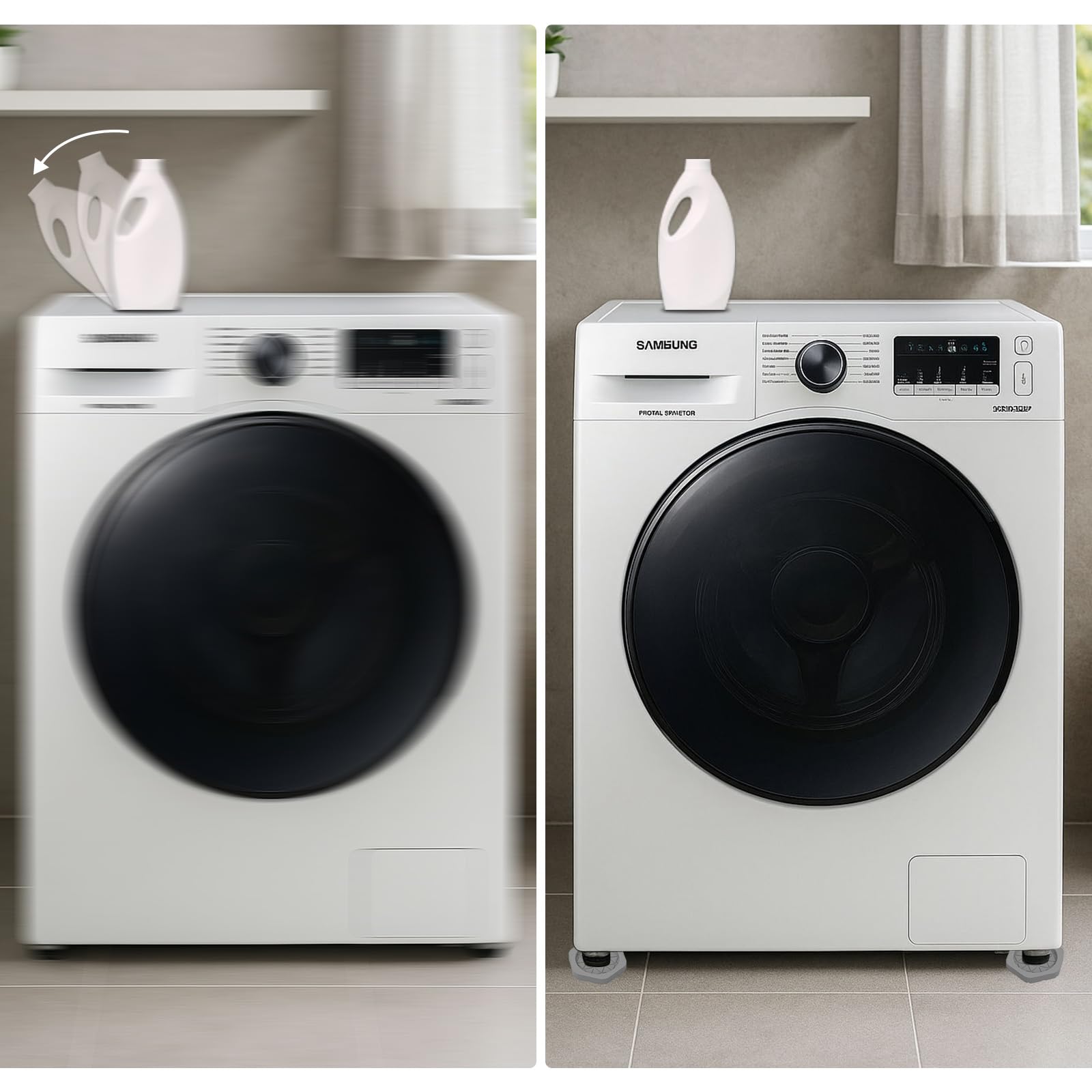 8 Almohadillas Hexagonales Anti-vibración De Silicona - Para Lavadora, Secadora, Refrigerador, Gris