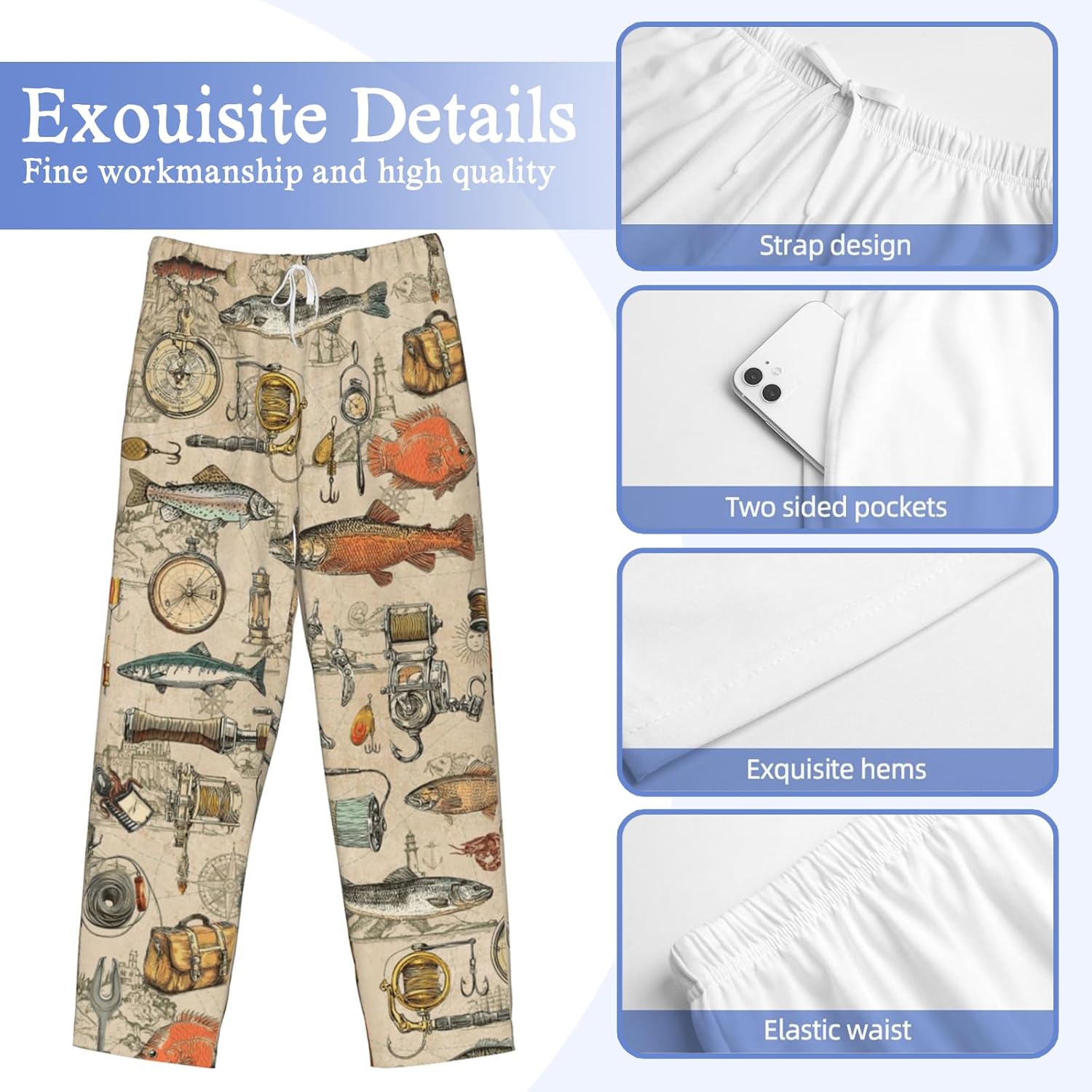 Mens Pajama Pants, Men's Sleep Lounge Pants Bottoms，Pjs Sleepwear Valentines Day Gifts Pajamas Pants For Men Him - Image 3