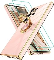 Vista 192 de Gritup Funda para Samsung Galaxy A14 5G: Funda para Samsung A14 2 piezas, protector de pantalla, soporte de anillo de rotación de 360°, soporte