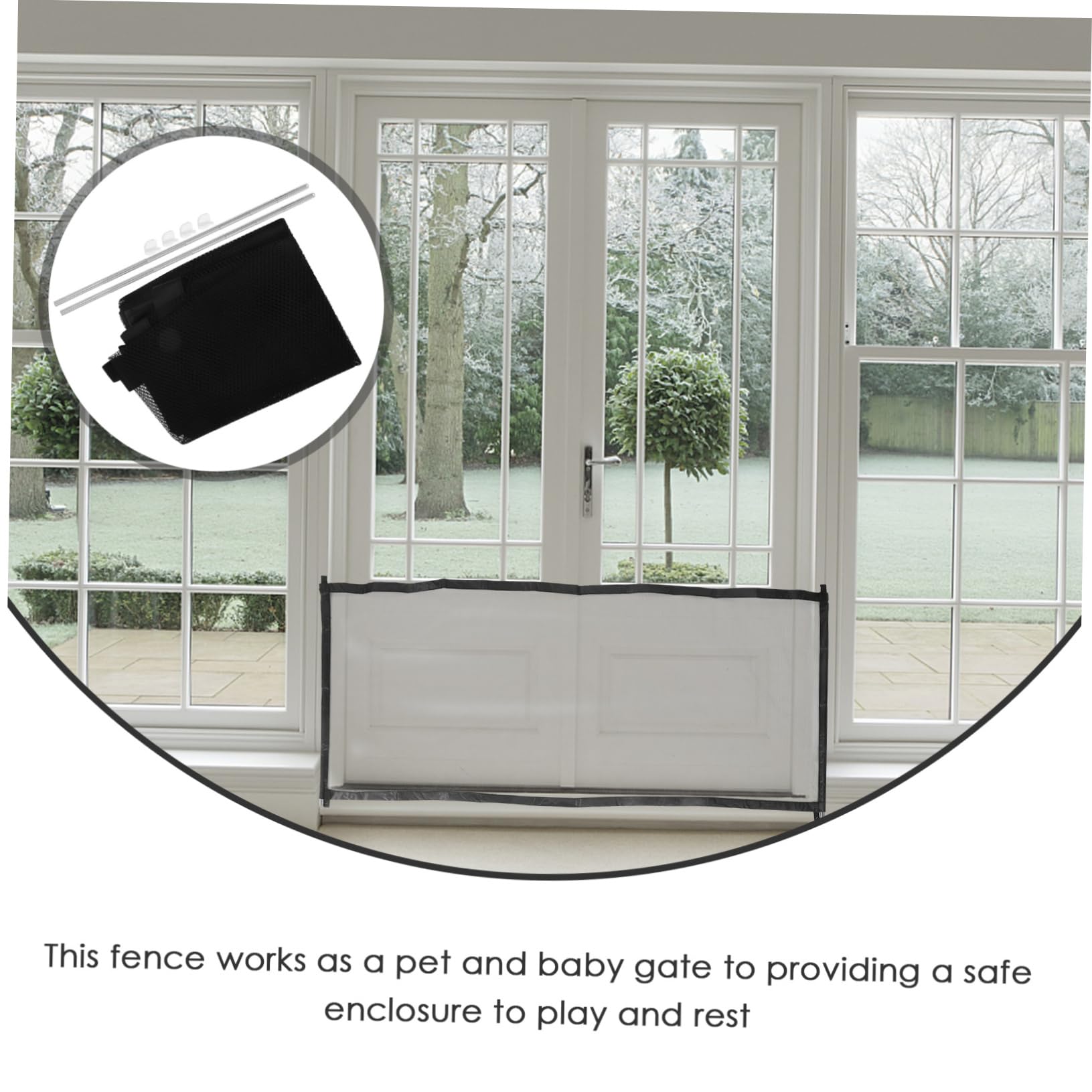 Abaodam Pet Safety Net Extra Tall Pet Gate Retractable Dog Gates Dog Isolation