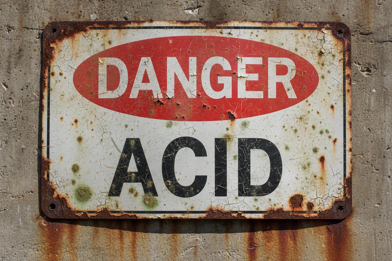 Wall Decor Osha -danger: Acid - Hazmat Chemical Safety Sign Metal Sign 8 X 12 Inches Clear Signage For S, Fences Vintage Signs Aluminum Plates Printed