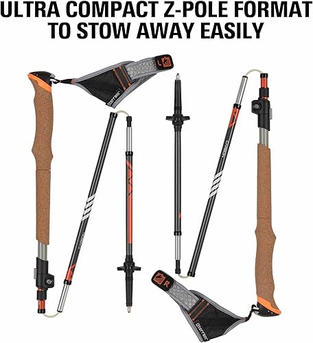 Miniatura 6 de Terrain Alpha Vertex Carbon - Bastones de trekking, bastones para caminar y senderismo, Canyon Sunset