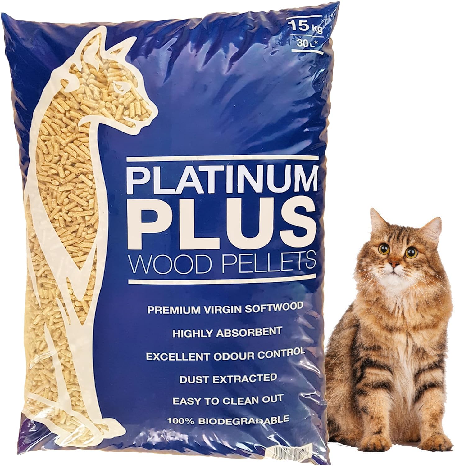 Platinum Plus Cat Litter Wood Pellet Cat Litter for Kittens & Small Animals Premium