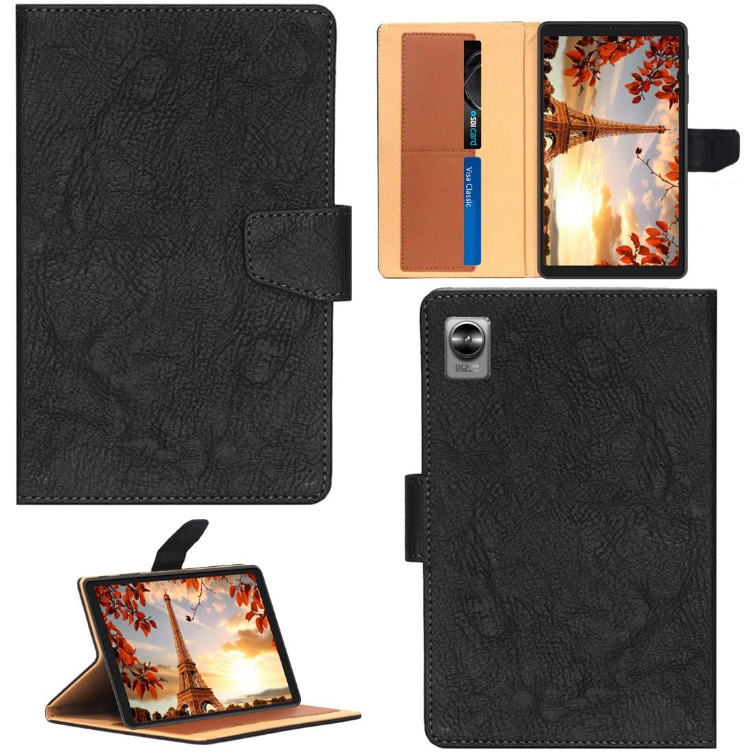Evett Synthetic Leather Flip Cover Case Scratch Proof Surface Material for Realme Pad Mini 8.7" Inch (Black) (B0B1XCKCCB) Amazon Price History, Amazon Price Tracker