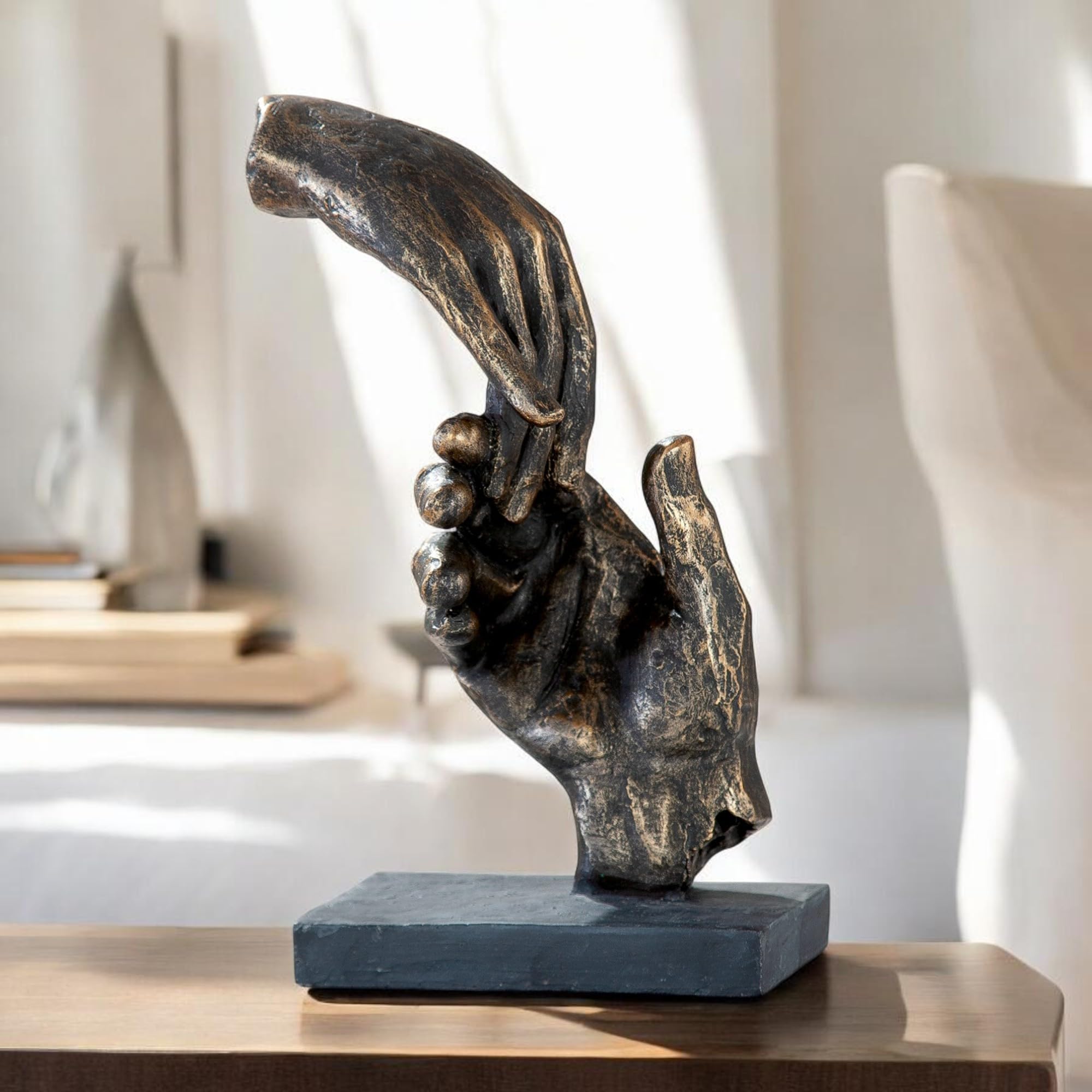 Casablanca Skulptur Two Hands Deko Figur Bronze Kunstharz Statue H. 21 cm x B. 13 cm