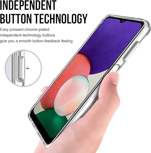 Miniatura 4 de Funda transparente para Samsung Galaxy A13 5G, no amarillenta protección militar contra caídas a prueba de golpes para Galaxy A13 5G, ajuste delgado