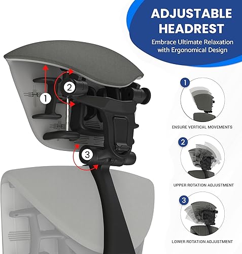Miniatura 3 de OFFICE LOGIX SHOP Reposacabezas Embody compatible con silla Herman Miller Embody (tela de amatistamarco blanco)