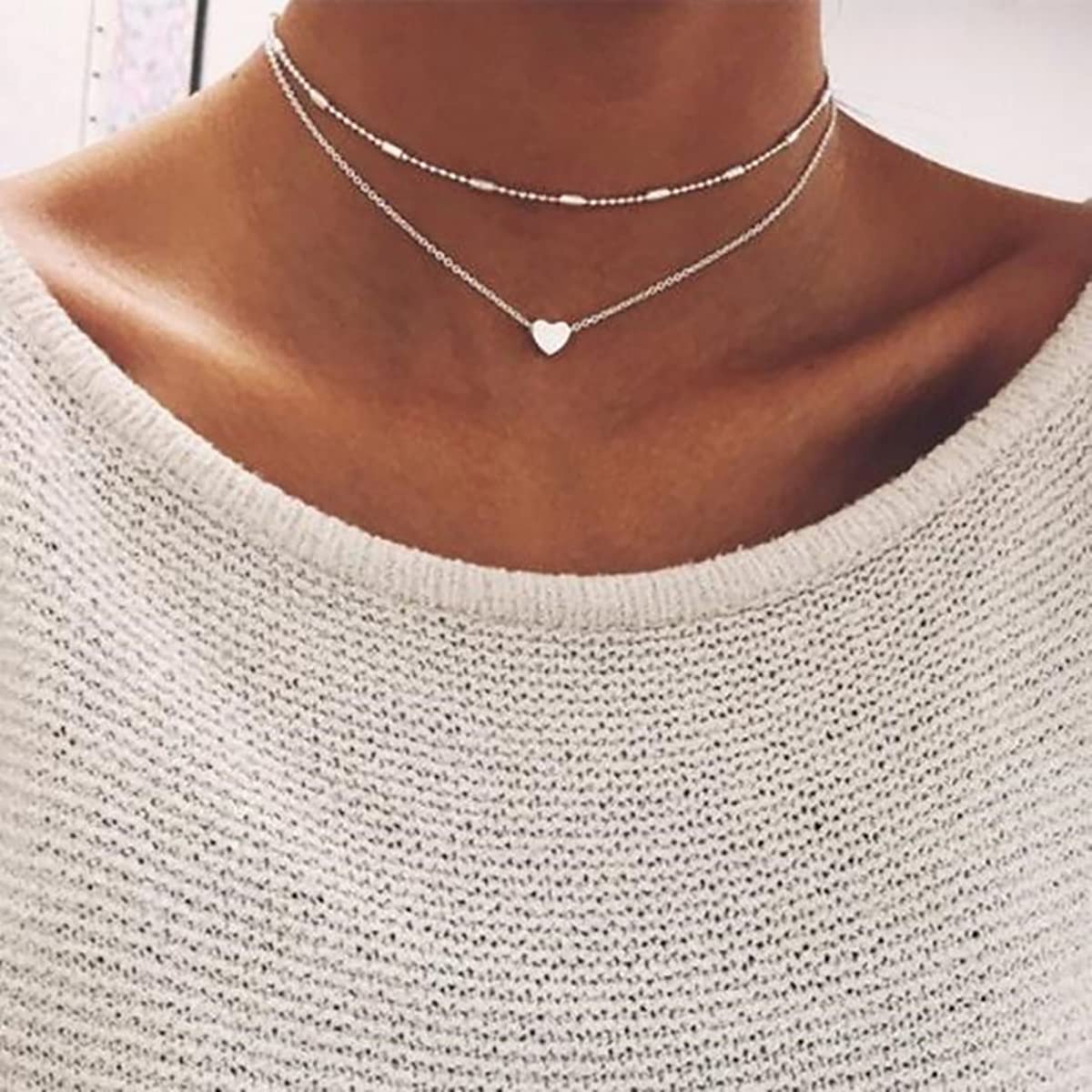 Gold & Silver Plated Layered Necklace Set