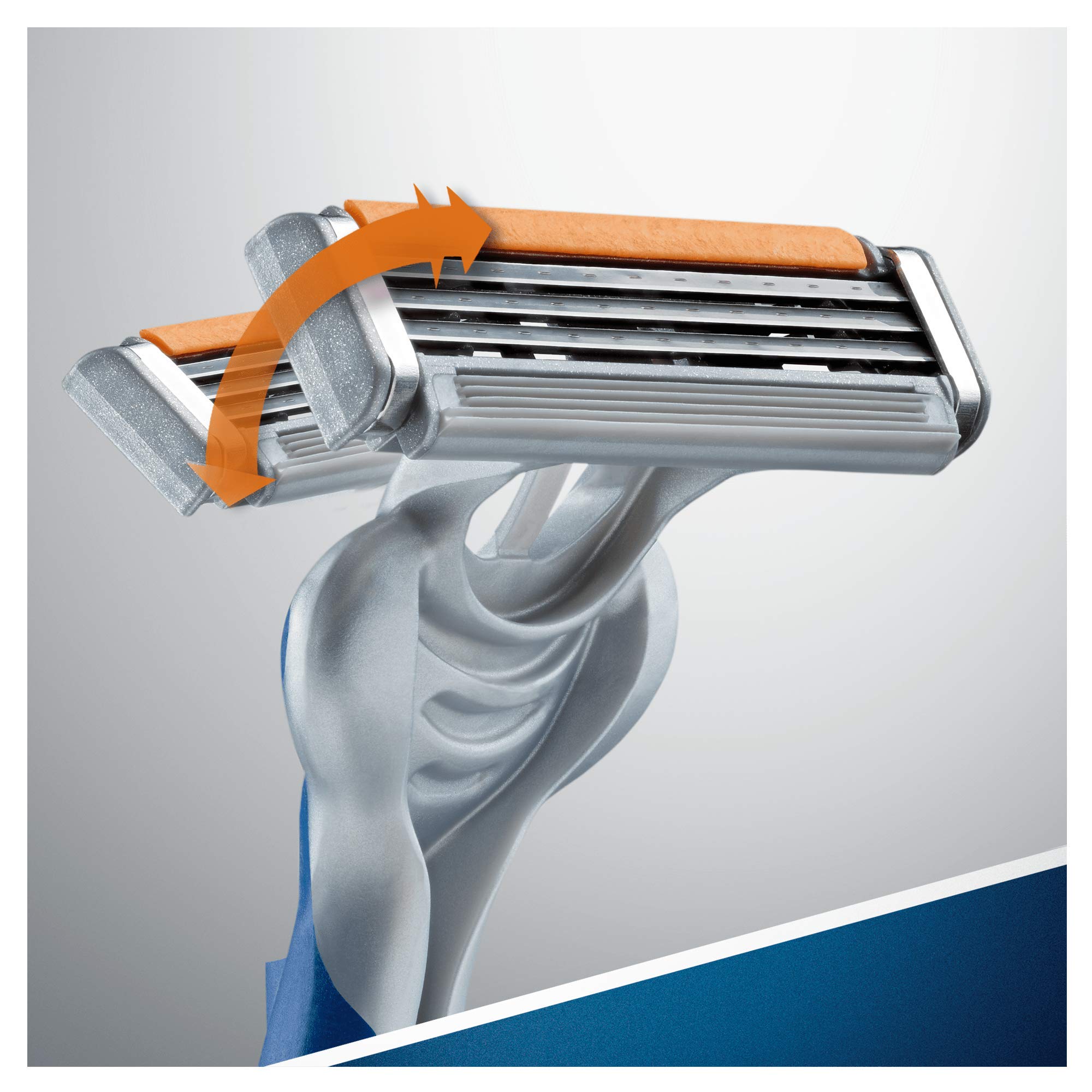 Gillette Sensor3, Confezione da 8 Lamette da Barba di Ricambio da 3 Lame, con Testina Snodabile, Rivestimento in Cromo per Lame che Durano a Lungo