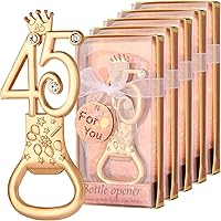 Vista 15 de 24 cajas de abrebotellas con temática de oro rosa para cumpleaños número 80, regalos de fiesta de boda, recuerdos de fiesta de cumpleaños