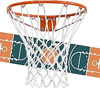 PSLER Outdoor Basketball Net - Durable 22 Inch White Hoop Replacement with 12 Loops for Indoor/Outdoor Play