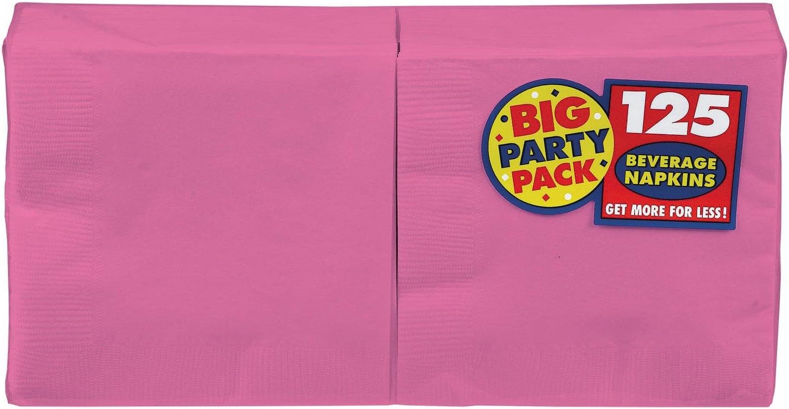Amscan Bright Pink Luncheon Paper Napkin Big Party Pack, 125 Ct.
