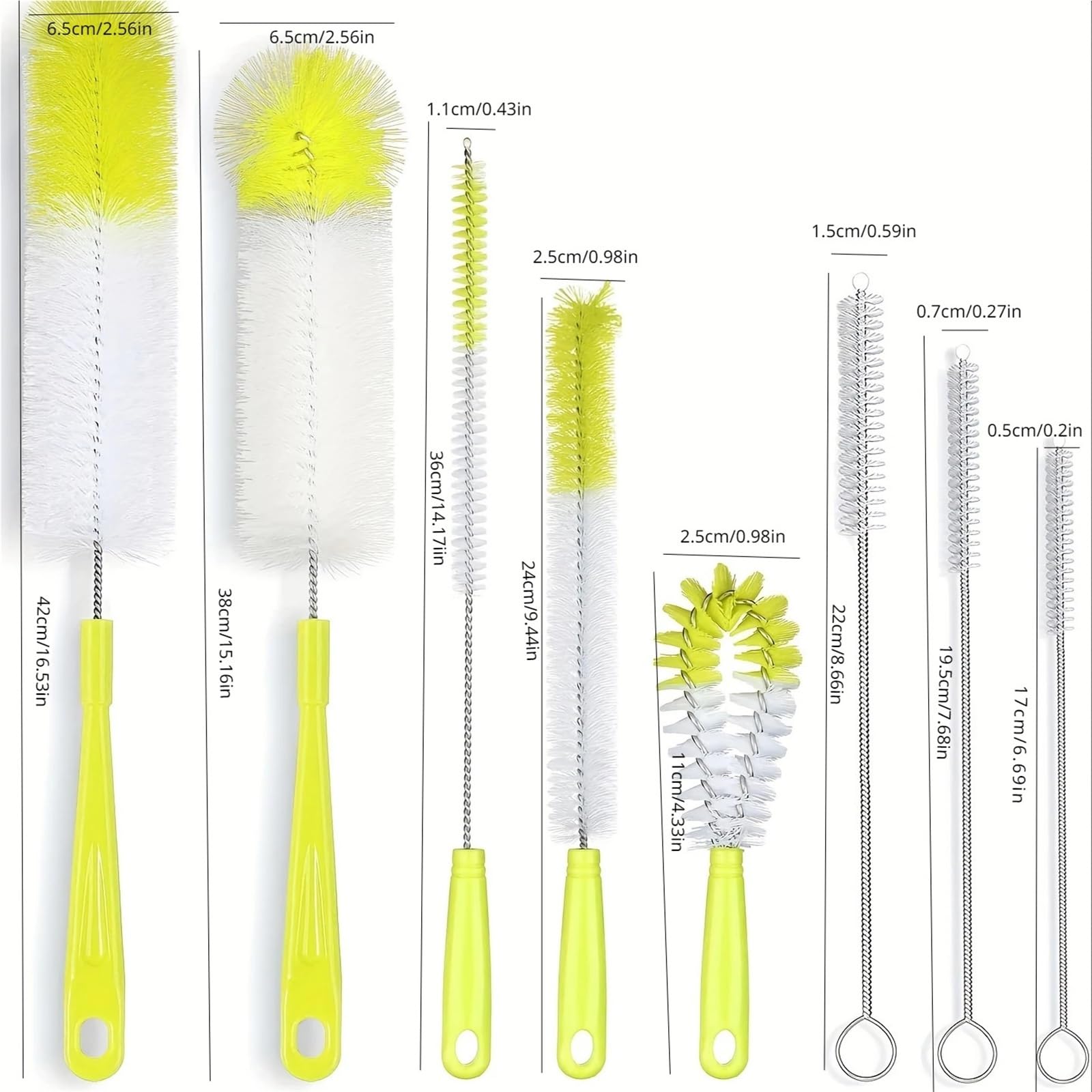 scovolino per bottiglie 8 pezzi di paglia spazzola for la rimozione delle macchie tè multiuso for pulizia della cucina for tazza bottiglia d'acqua(Color 7)