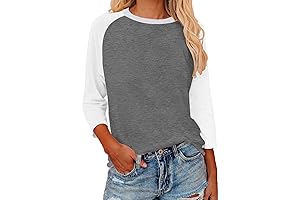 Women's Three-Quarter Sleeve Baseball Tee: Sporty, Comfortable, and Stylish