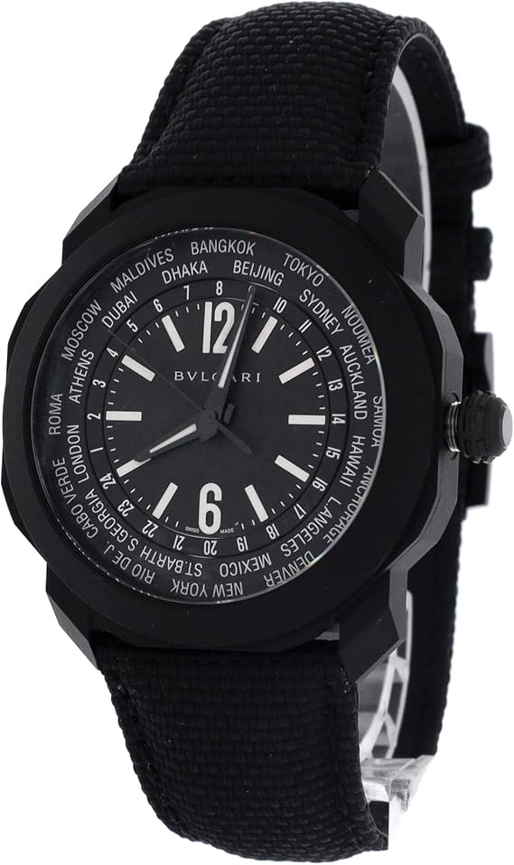 Pre-Loved Octo Roma Worldtimer Automatic Watch Stainless Steel and Rubber 41