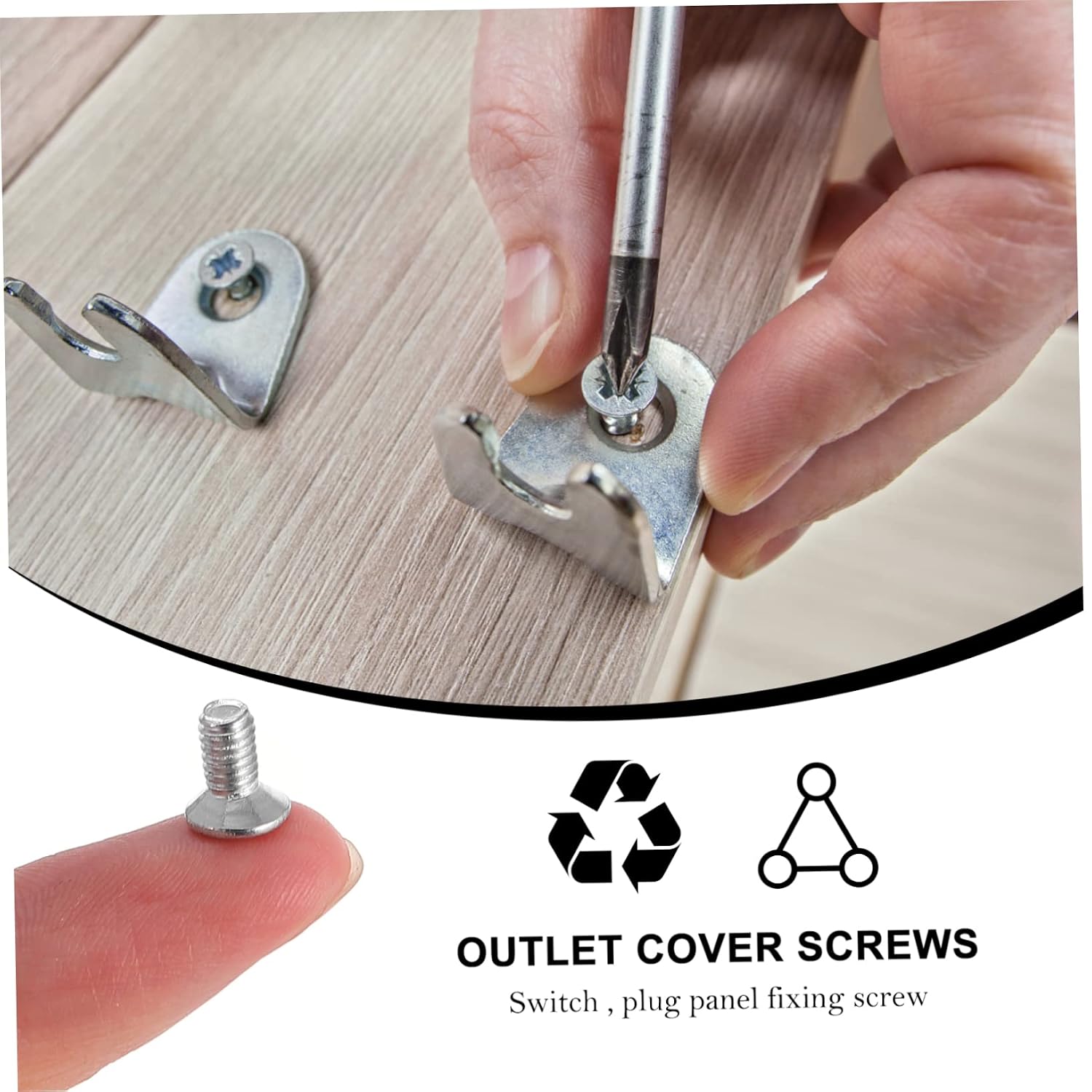 600 Pcs Outlet Cover Screws Milled Slot Screw Accessory for Screwless Plate