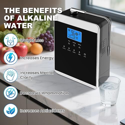 Miniatura 5 de Máquina ionizadora de agua alcalina para el hogar, 11 placas de titanio, máquina de agua alcalina, purificador de agua ácido pH 4-10.5, filtro de