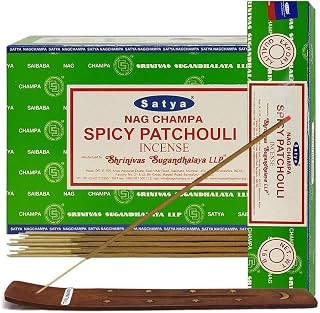 Spicy Patchouli Incense Sticks and Incense Stick Holder Bundle Insence