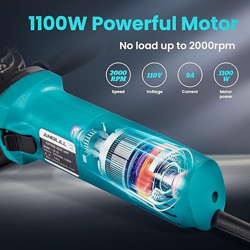 Miniatura 3 de Anbull Cortador eléctrico de barras de refuerzo de 1100 W, cortador de barras de refuerzo de hasta 1 pulgada #8 (0.157 in-0.984 in), sierra de corte