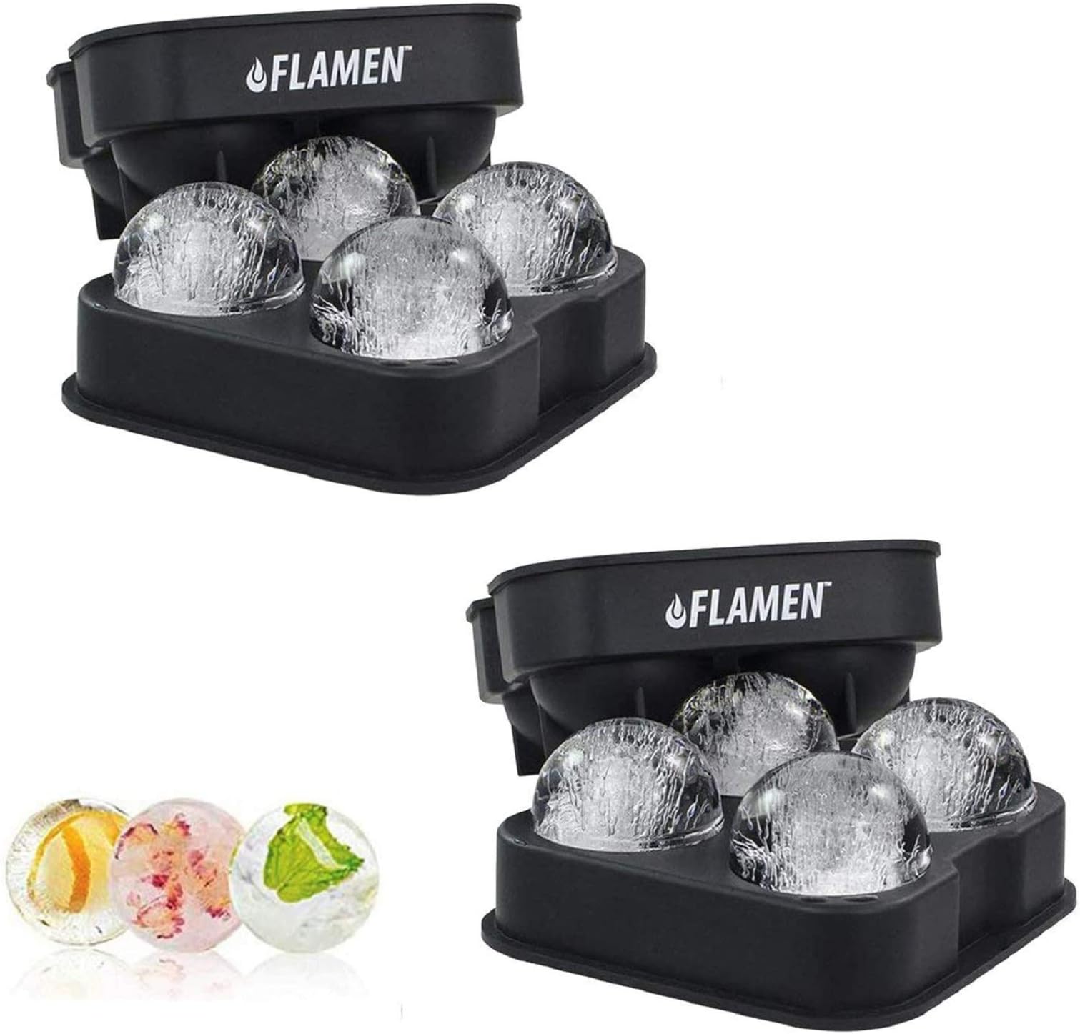 Silicone Ice Cube Mold Tray, Ice Ball Maker Free Flexible Sphere Ice mould for Whiskey, Cocktail, Beverages, Pack of 2