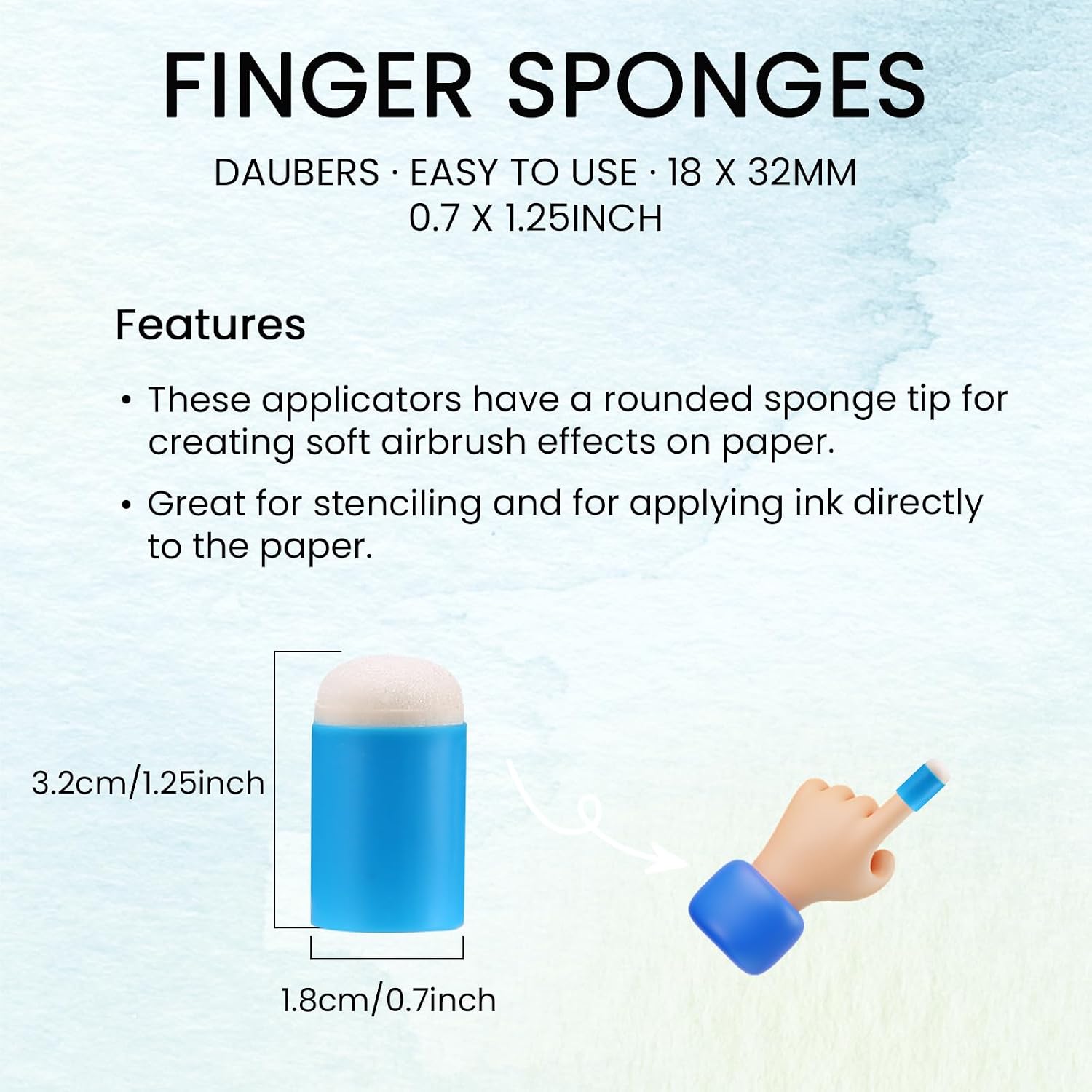 40PCS Finger Sponge Daubers W/Storage Case - Great for Applying Ink, Chalk, Paint, and More to Your Projects - Applicator for Stenciling, Sponging, and Creating Detailed Effects