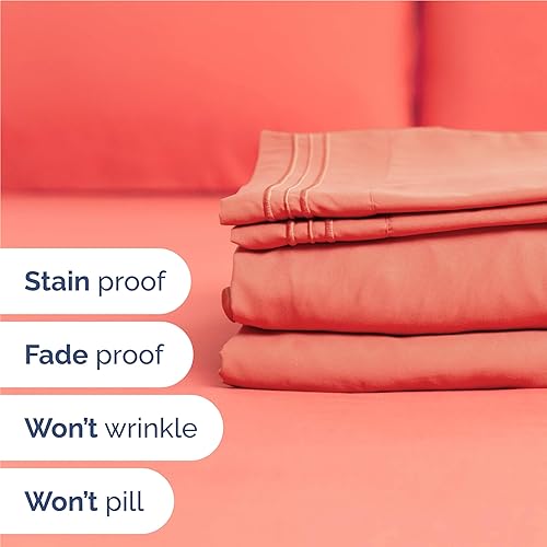 Vista 5 de Juego de sábanas de 4 piezas talla matrimonial, cómodas, transpirables, refrescantes, de hotel, unisex, esquinas tipo bolsillos profundos