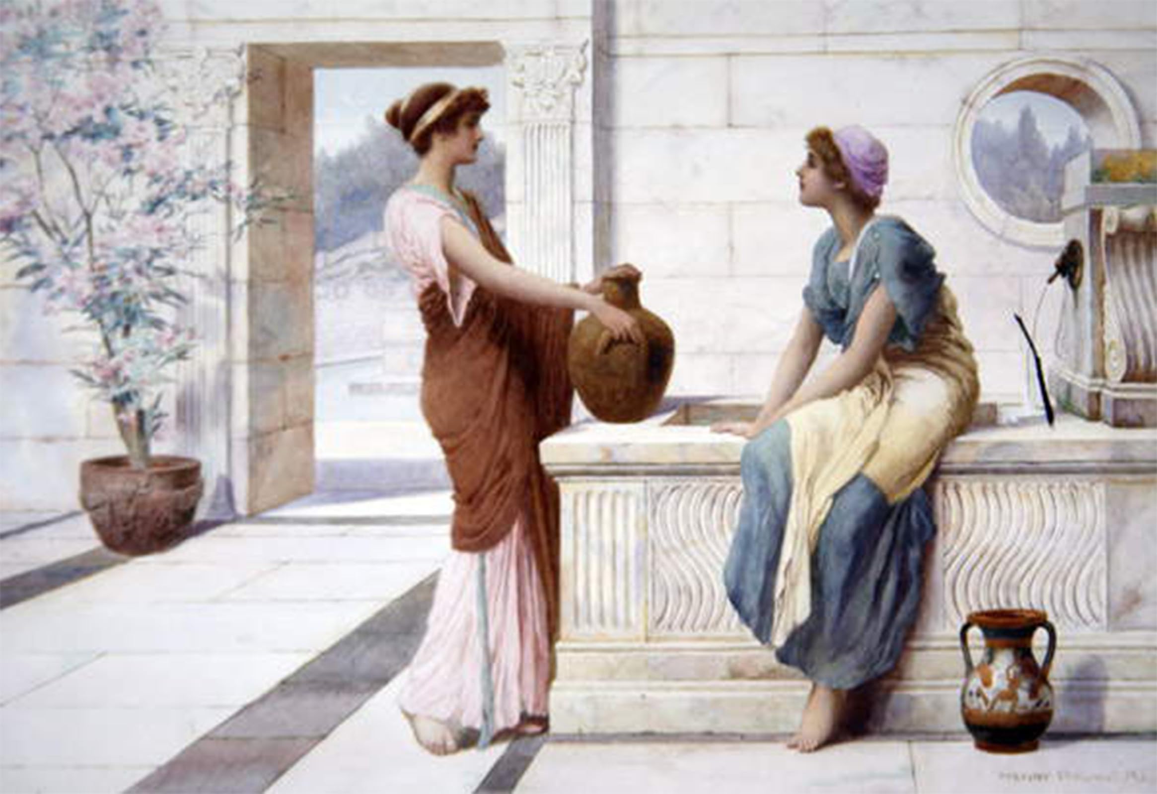 Dqcjiyigl No Frame Famous Canvas Artwork Poster Artworks Gossip By Henry Ryland Poster Print For Home Decor 60X90cm