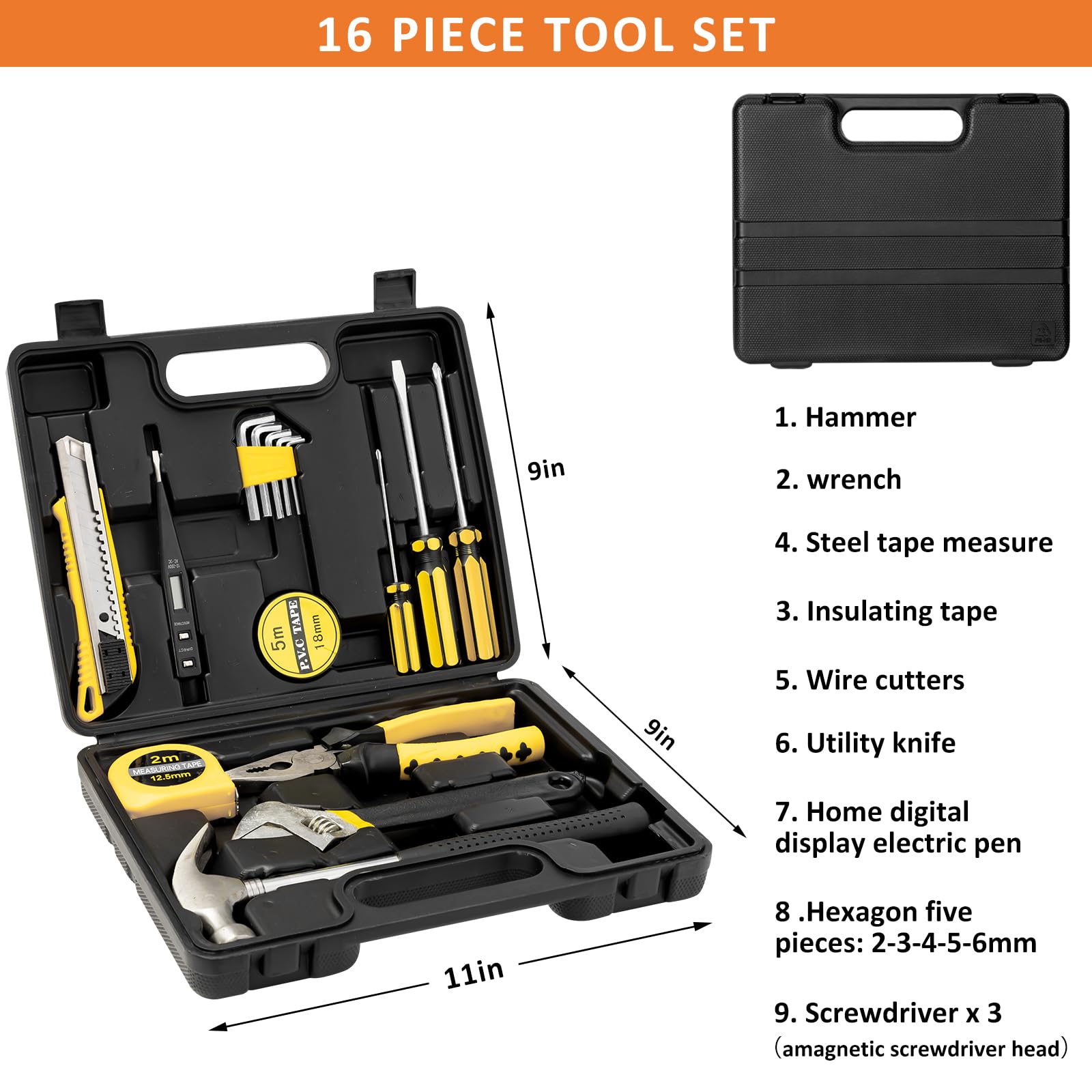 Kit di emergenza per auto, 105 pezzi