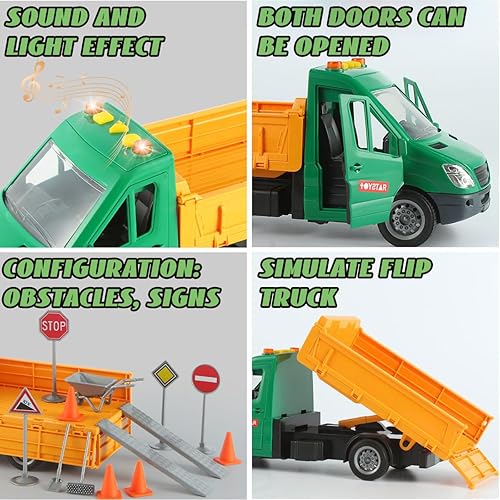 Miniatura 3 de Camión de construcción con módulo de luz + sonido y accesorios para niños pequeños y niños de 3 a 9 años