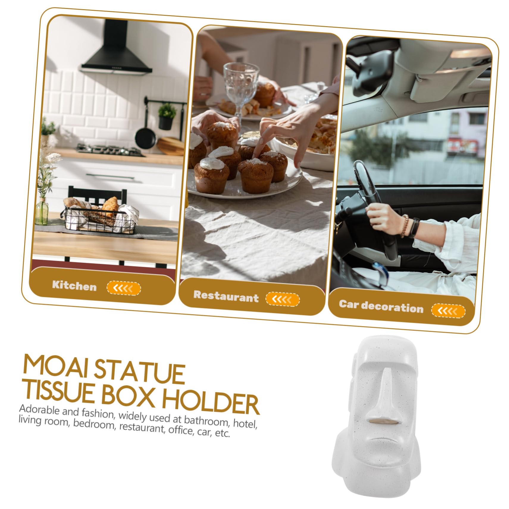 SOLUSTRE Marble Stone Face Tissue Holder Unique Home Tissue Box Cover Elegant Napkin Box for Office Desk