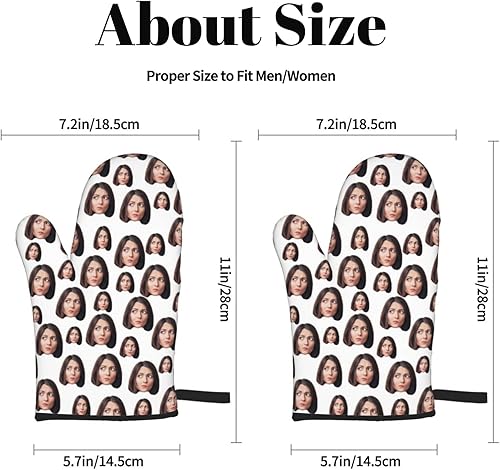 Miniatura 9 de Manoplas de horno personalizadas, guantes de horno personalizados y soportes para ollas con tu cara, regalos para hornear para mujeres para cocinar