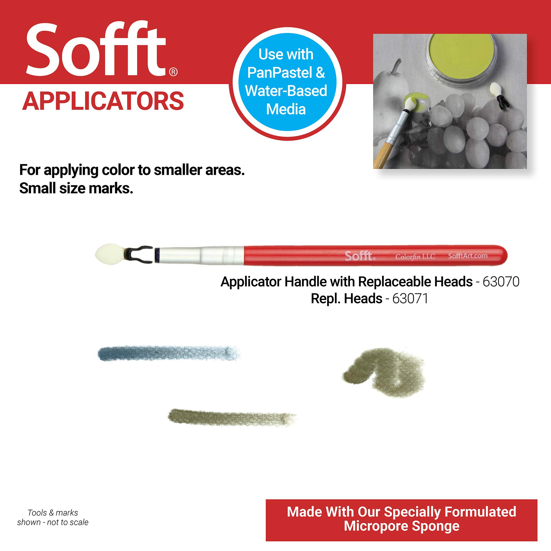 PanPastel Colorfin Sofft Applicators Replacement Heads, Beige, 1 count (Pack of 8) - Image 3