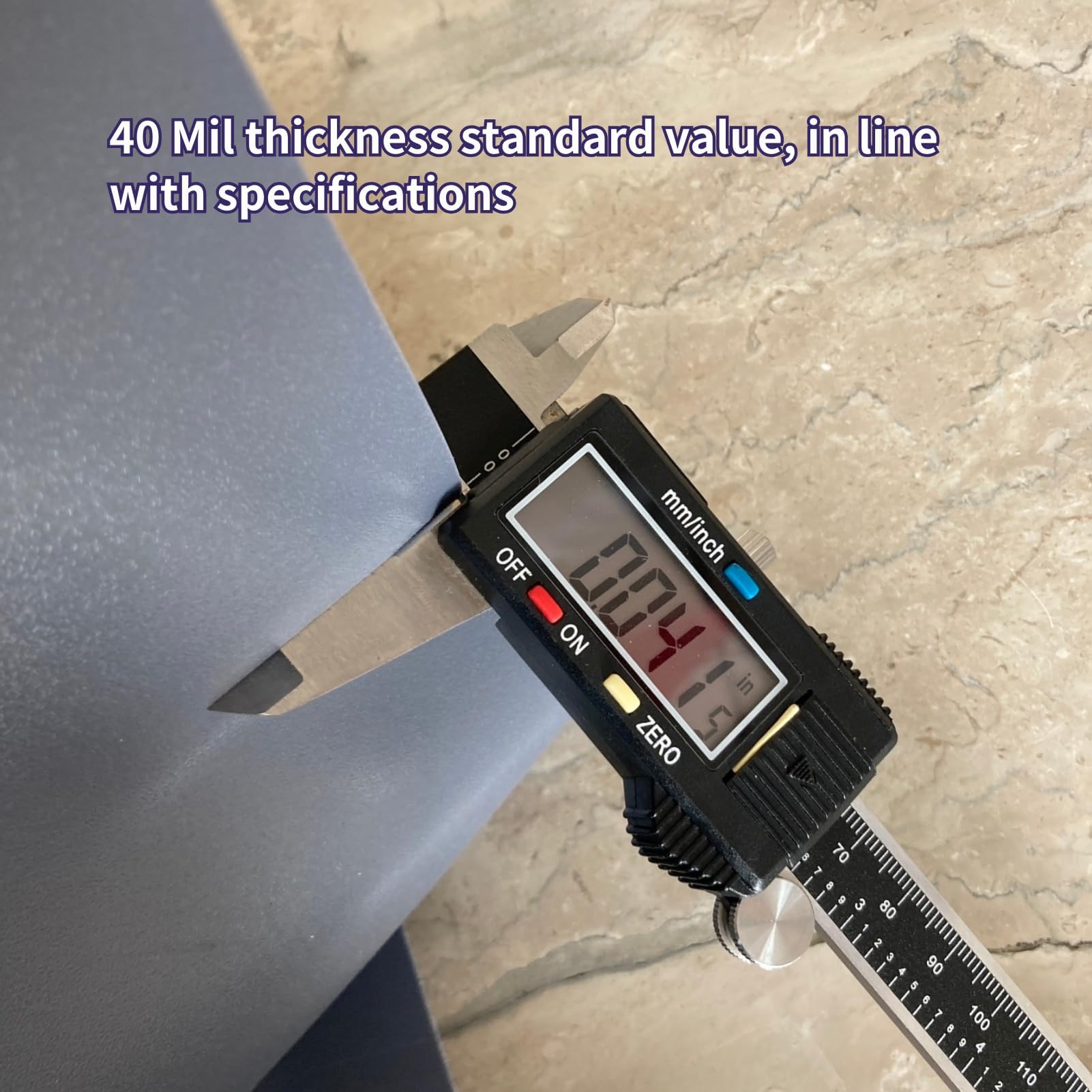 SINGFORM 40 Mil PVC Shower Pan Liner – 5' X 6' Waterproofing Membrane For Bathroom & Kitchen, Grey, Marked In 6" Increments