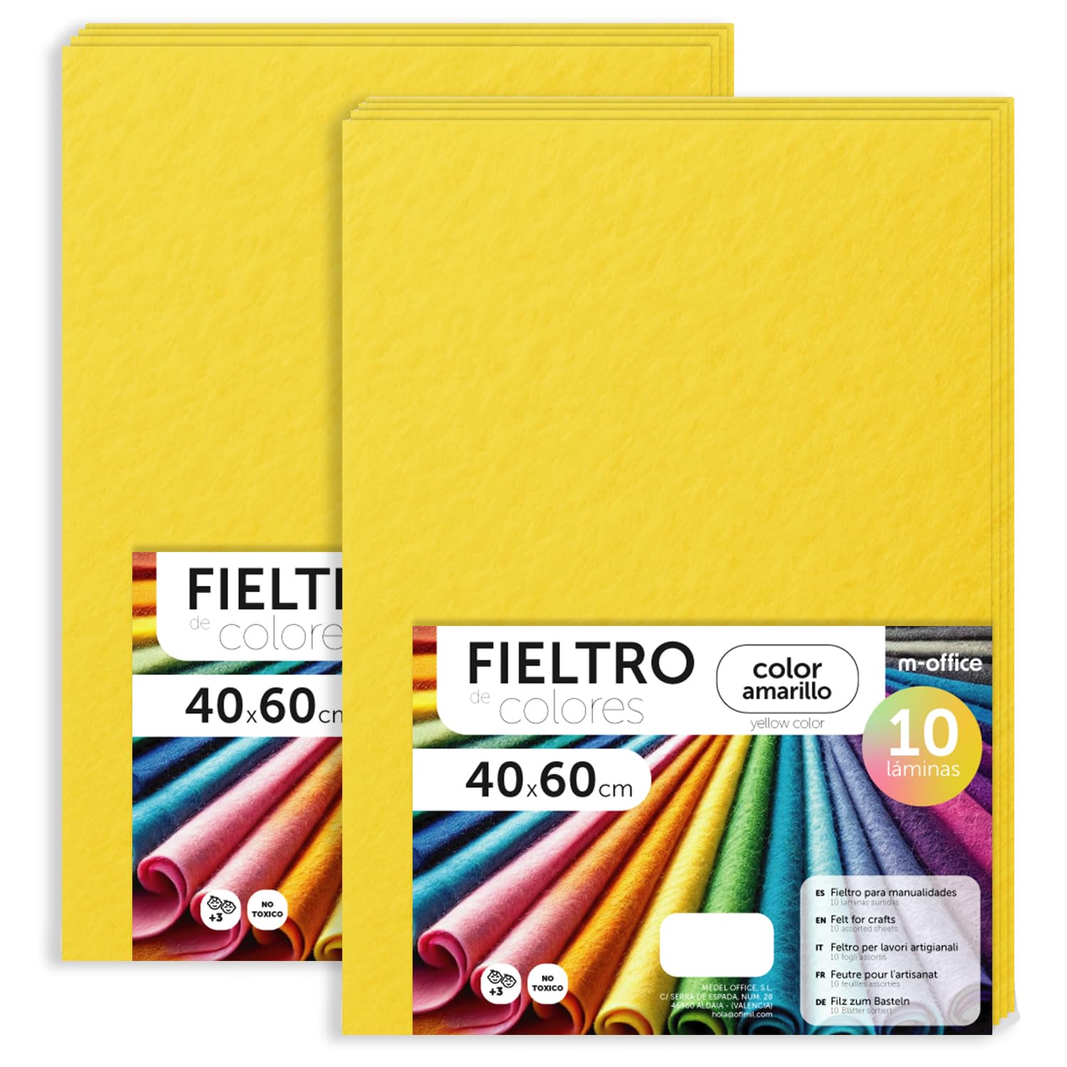 Fieltro para Manualidades, Fieltro de Colores, Suave y Flexible, Material para Costura, Telas Patchwork, Ideal para proyectos DIY, artesanía o decoración, 20x30cm - m-office (rojo, 10 uds) — view 182