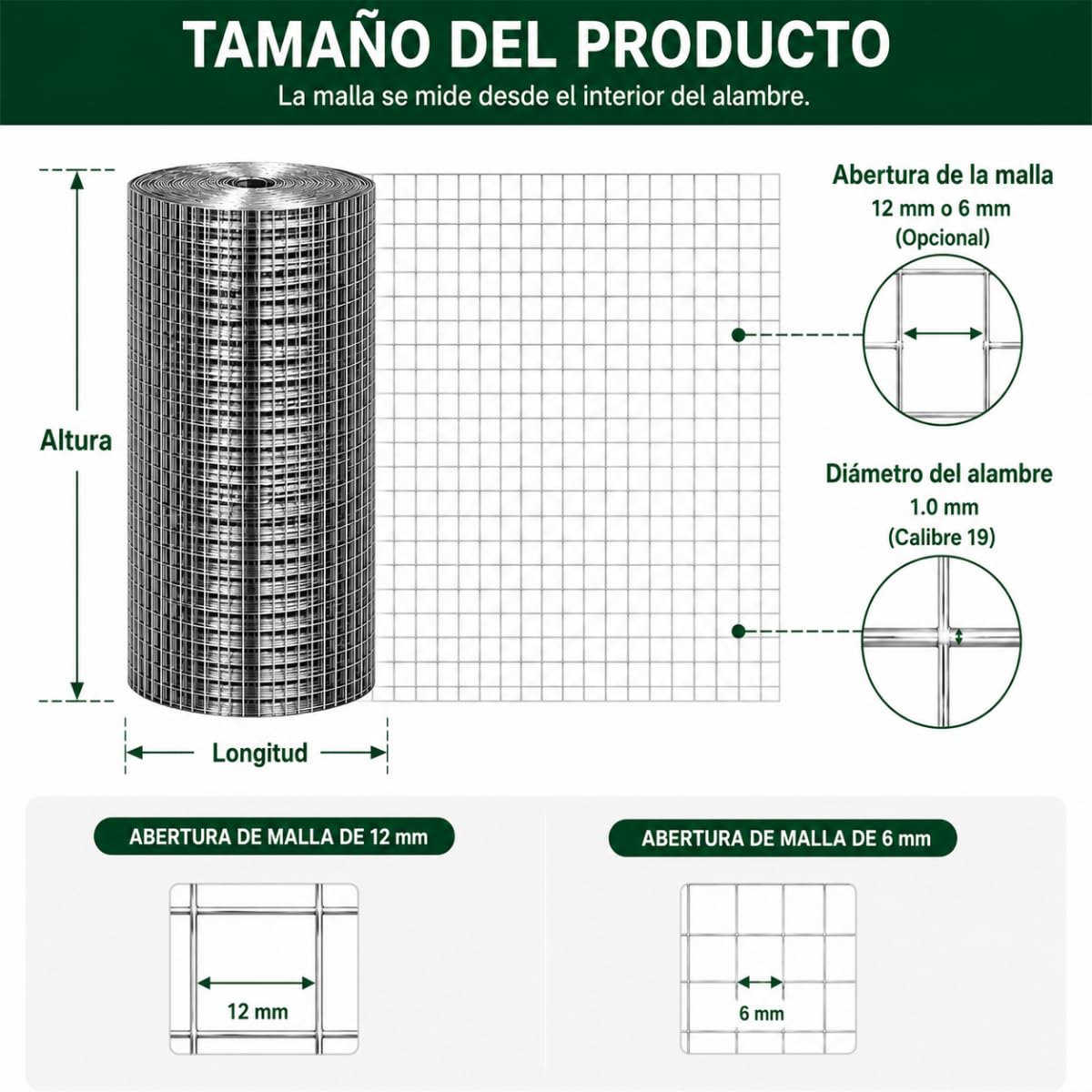Malla Anti Roedores para Plantas, Huerto y Jardín 100 cm x 3 m