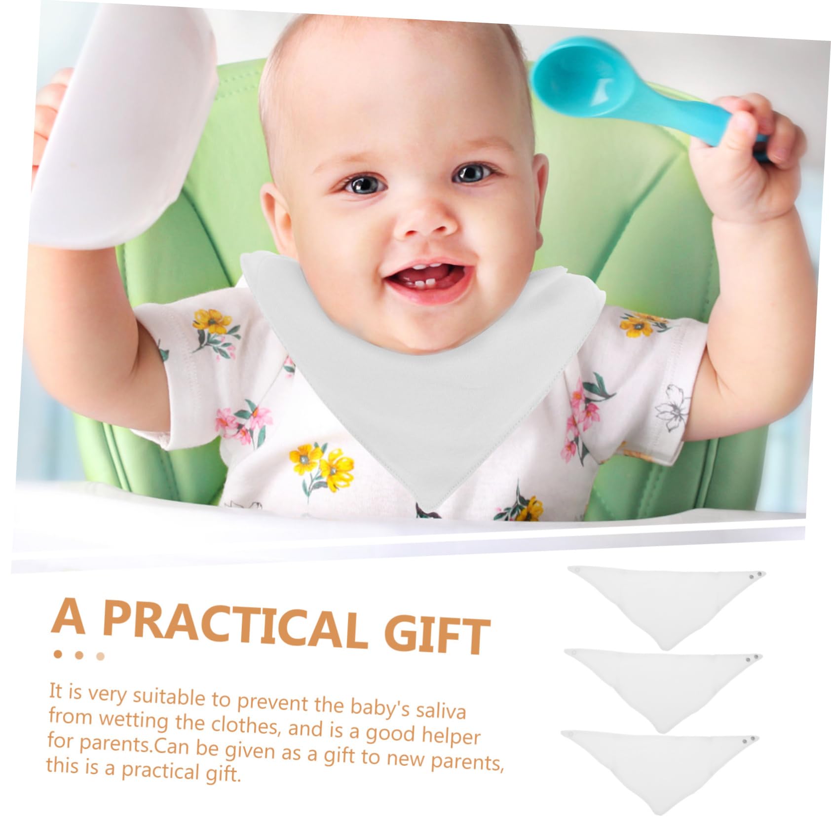 VICASKY 15piezas Baberos De Algodón Para Bebés Toallas Absorbentes De Saliva Baberos Triangulares Para Recién Nacidos Color Sólido Prácticos y Reversibles Para Etapa De Dentición y
