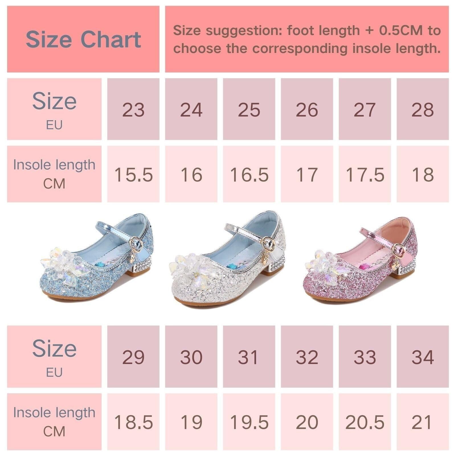 Zapatillas de Princesa para Niñas Elsa Tacones Altos Zapatos Baile Niños Zapatos Disfraz Princesa Adecuados Vestir Fiesta Cosplay Boda (C1-Blue,27)