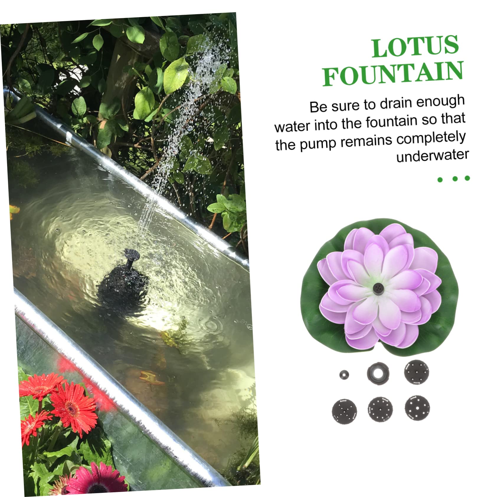 UPKOCH Fuente Solar Flotante Estilo para Jardín Exterior Fuente Decorativa con Carga Solar Material Duradero Diseño de de para Decoración de Estanques y Piscinas Completo para Paisajismo