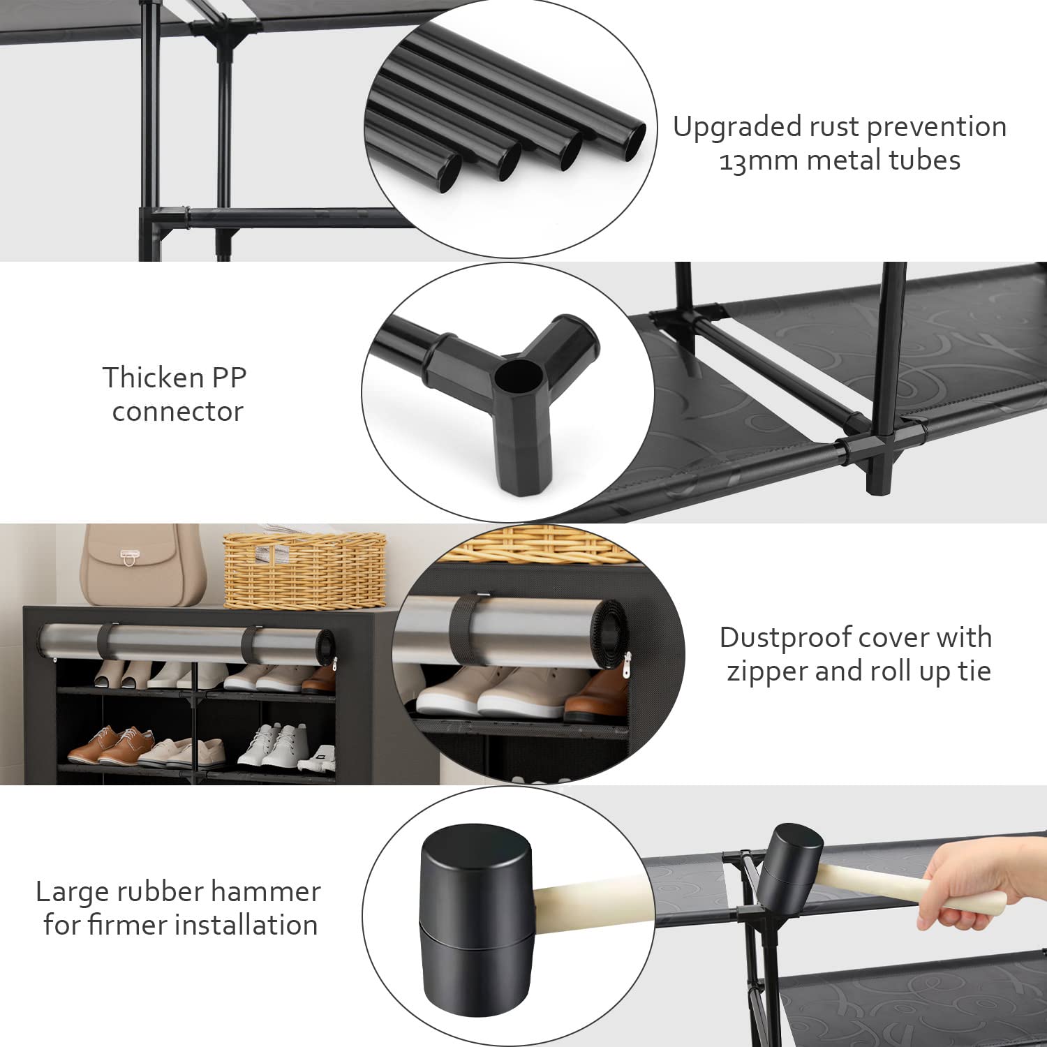 LVNIUS Covered Shoe Rack Shoes And Boot Organizer Cabinet 7-Tier 20 Pairs, Large Shoe Shelf Shoe Closet,Sturdy Closed Shoe Stand Holders For Garage Bedroom,Zapateras Organizer For Shoes