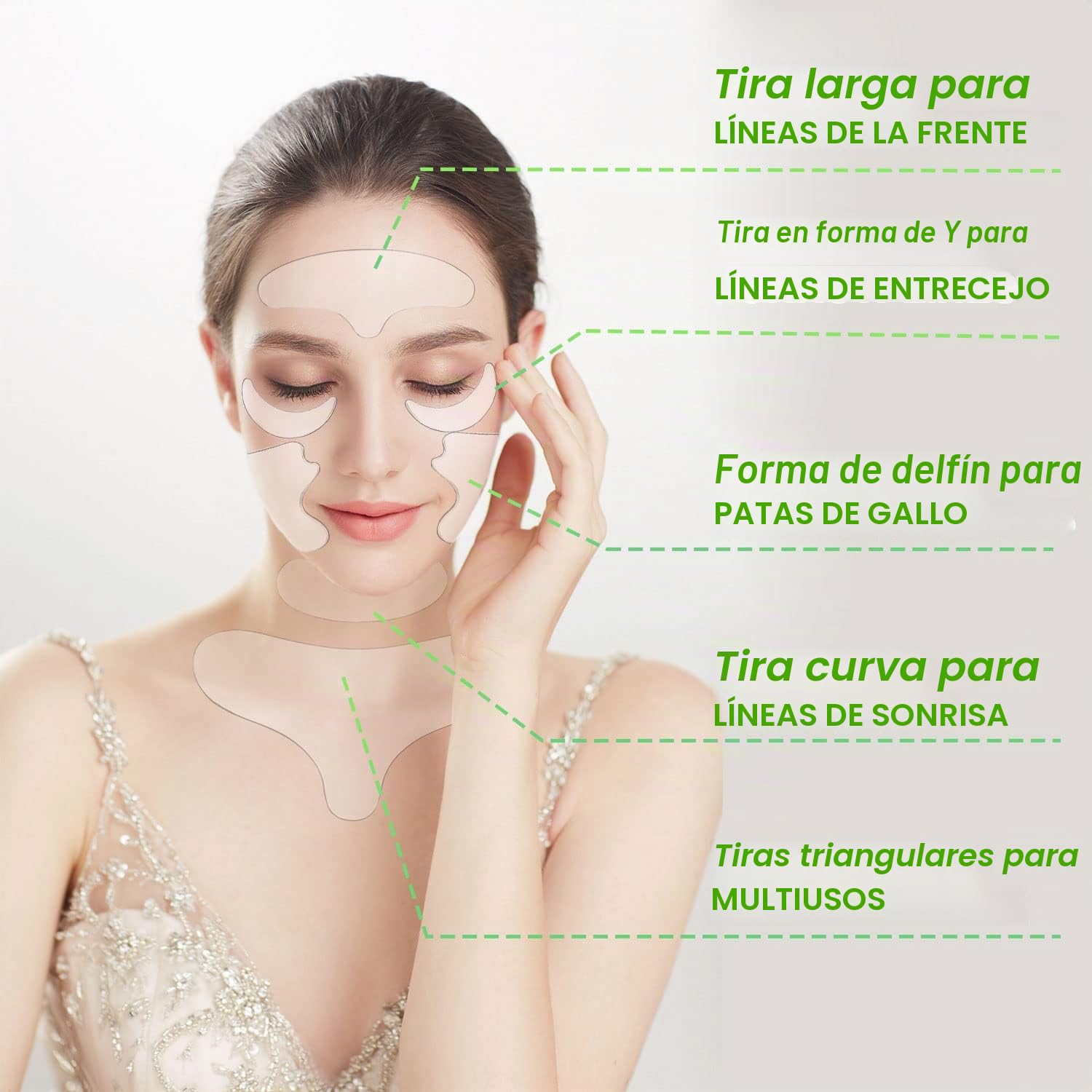 TSHAOUN 11 Unidades Silicona Reutilizable para Arrugas del Pecho Parches para las Arrugas de Cara Facial Patches Parches de Antiarrugas transparente la frente Cara barbilla boca ojos (11 PCS)