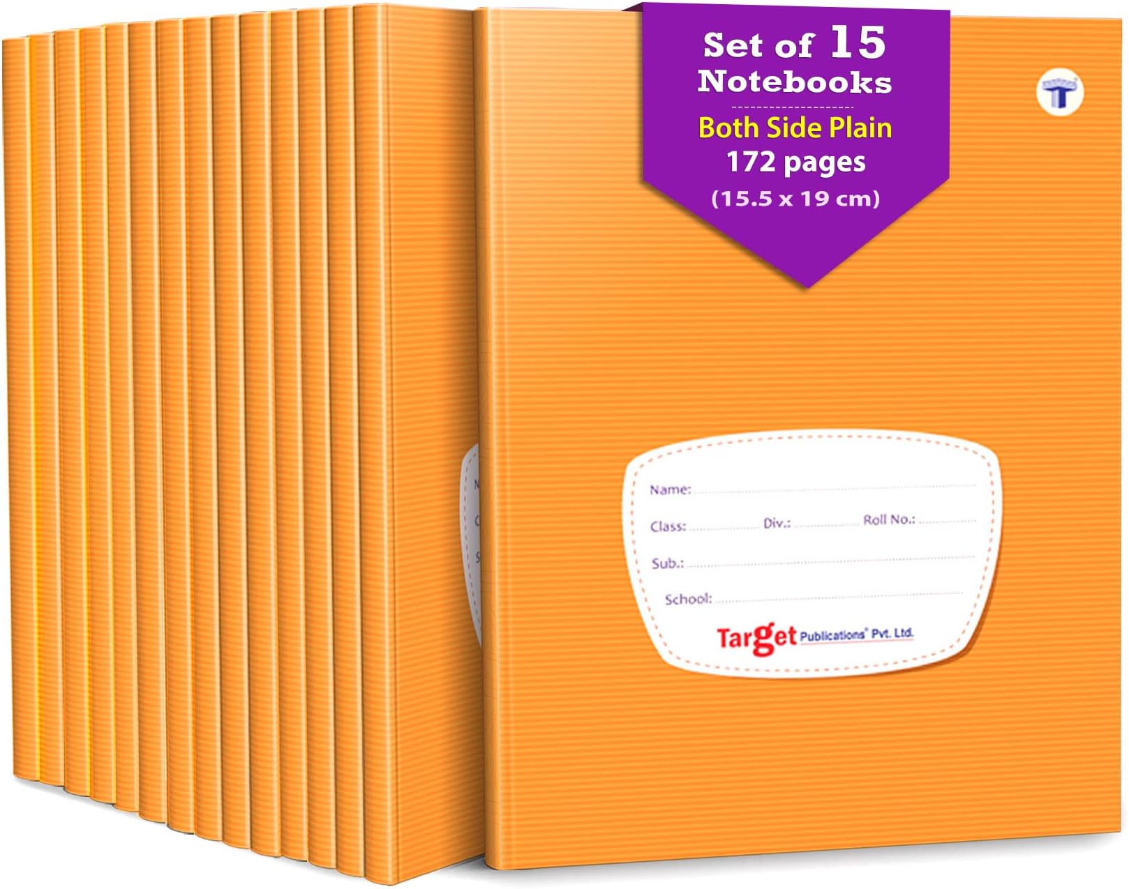 Target Both Side Plain - 172 Pages - 15.5 cms x 19 cms Pack of 15