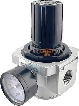 1 NPT SUPER DUTY In-Line Compressed Air Pressure Regulator For Air Compressor, 7 To 215 PSI Adjustable